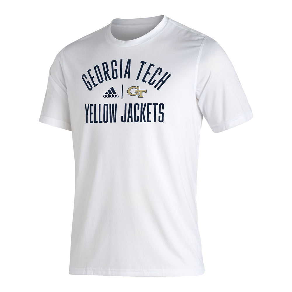 Men's adidas White Georgia Tech Yellow Jackets Sideline Football Ultimate  climalite T-Shirt