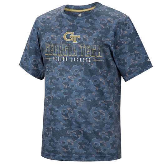 Georgia Tech Yellow Jackets Pyrotechnics T-Shirt in Blue - Front View