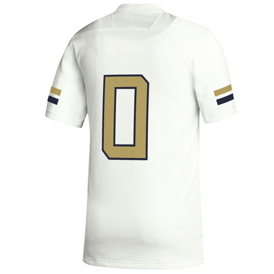 Georgia Tech Adidas Replica White #0 Football Jersey - Back View
