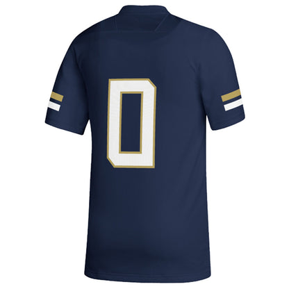 Georgia Tech Adidas Replica Navy #0 Football Jersey - Back View