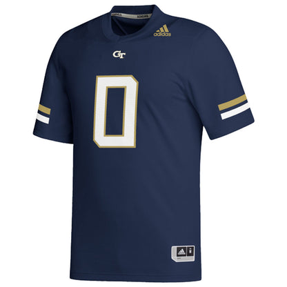 Georgia Tech Adidas Replica Navy #0 Football Jersey - Front View
