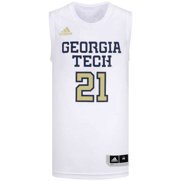 Georgia Tech Yellow Jackets Basketball Swingman Jersey in White - Front View