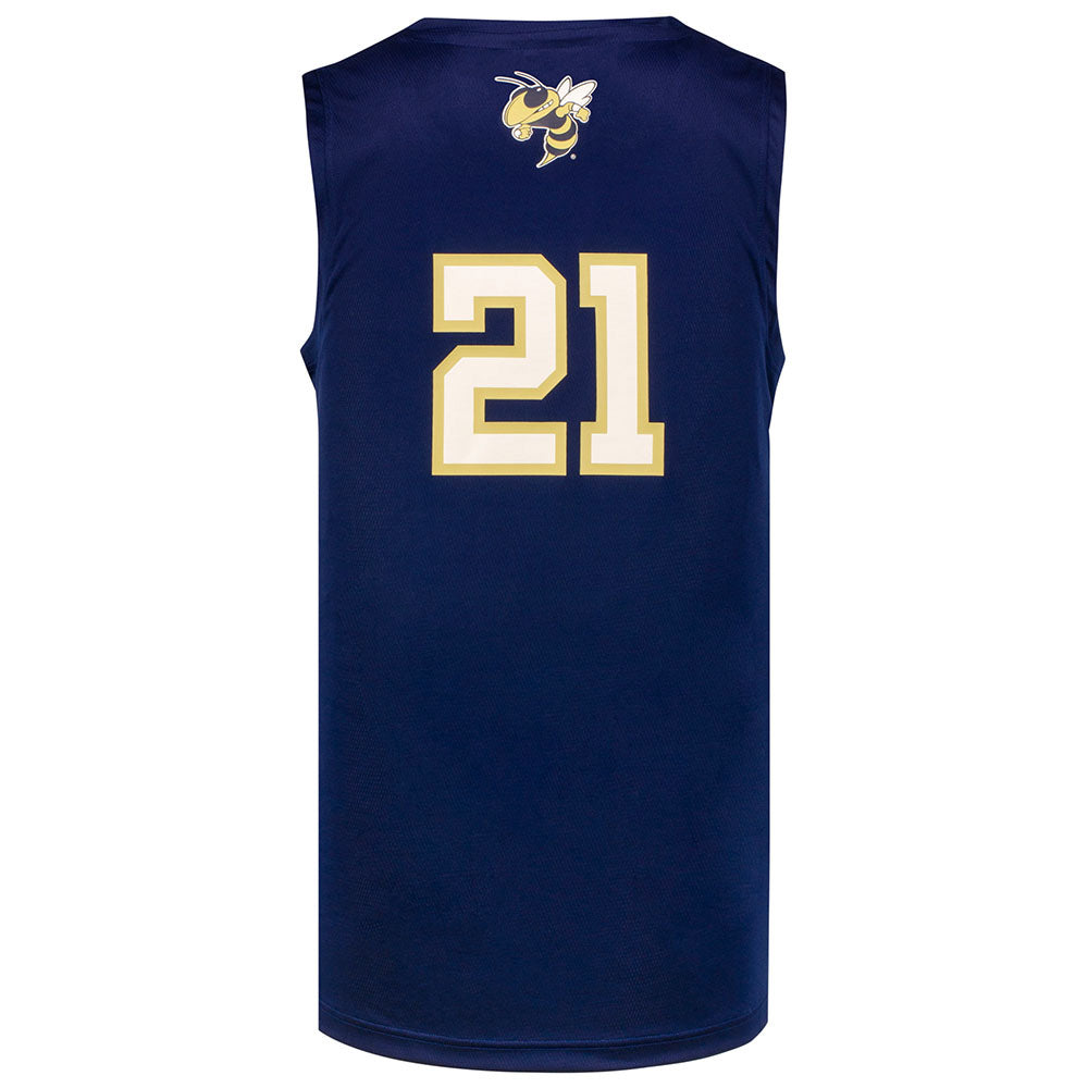 Georgia Tech Yellow Jackets Basketball Swingman Jersey in Navy - Back View