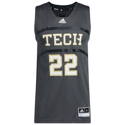 Georgia Tech Adidas Swingman #22 Grey Jersey - Front View