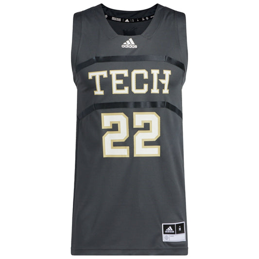 Georgia Tech Adidas Swingman #22 Grey Jersey - Front View