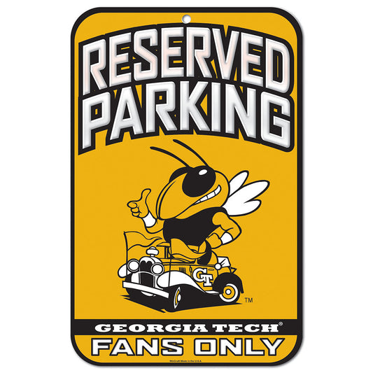 Georgia Tech Yellow Jackets Reserved Parking Sign