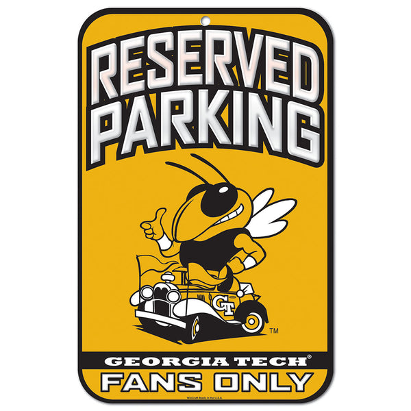 Georgia Tech Yellow Jackets Reserved Parking Sign