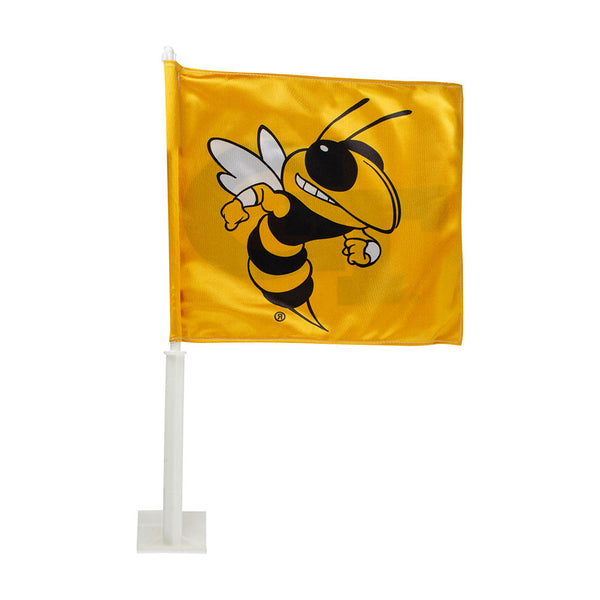 Georgia Tech Yellow Jackets Car Flag in Yellow - Front View