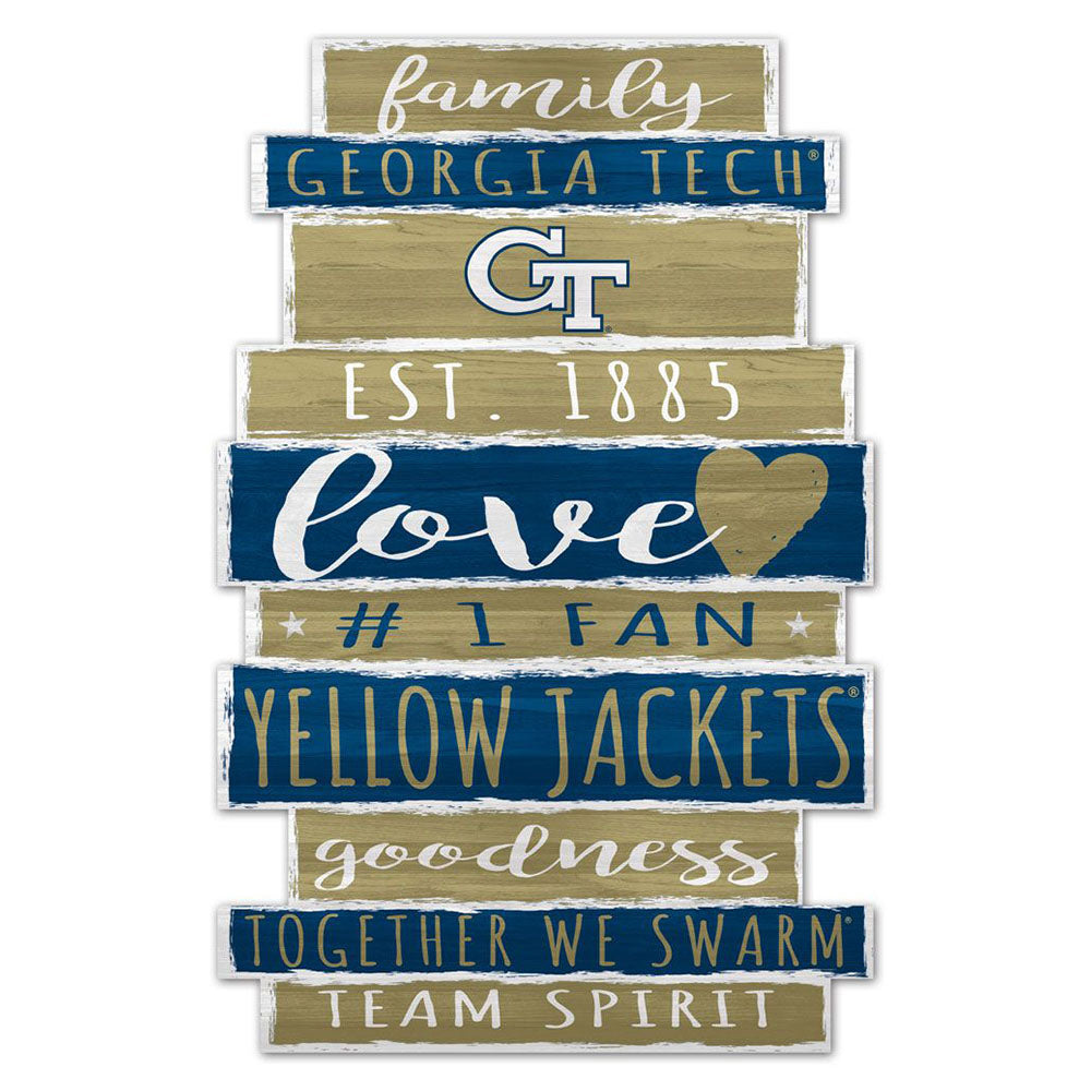 Georgia Tech 11" x 17" Est. Love #1 Fan Sign - Front View