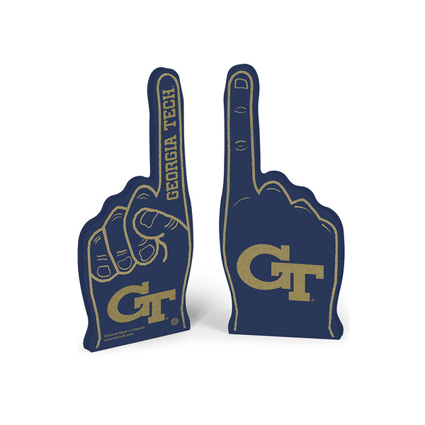 Georgia Tech Foam Finger in Navy - Front and Back View