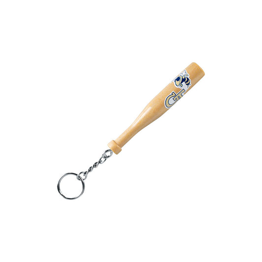 Georgia Tech 4" Wood Bat Keychain - Front View