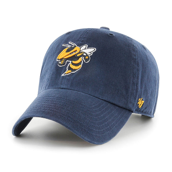 Youth Georgia Tech Yellow Jackets Cleanup Buzz Adjustable Hat in Navy - Front View