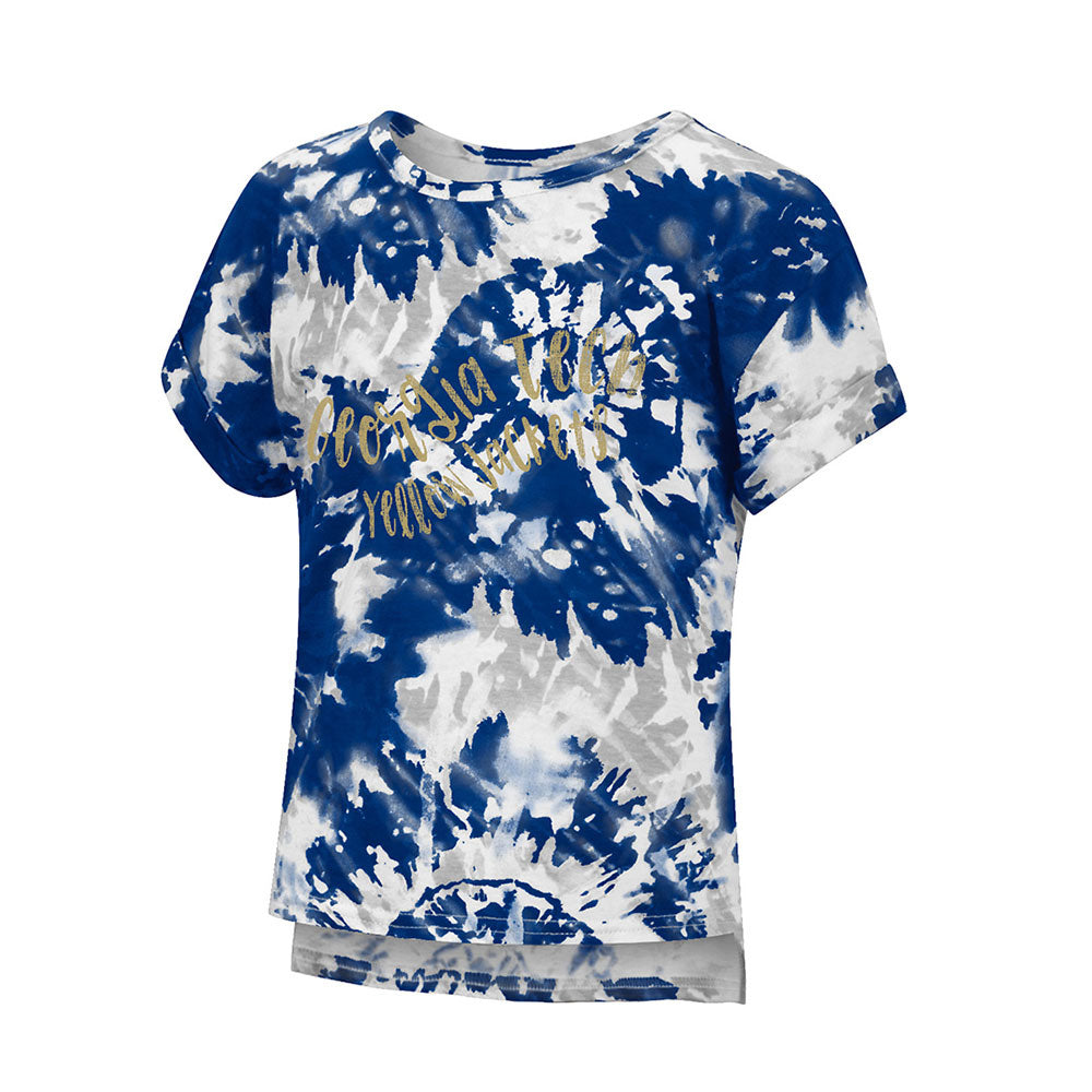 Toddler Georgia Tech Dip T-Shirt in White, Grey, and Blue - Front View