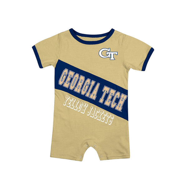 Infant Georgia Tech Yellow Jackets Teddy Onesie in Gold - Front View