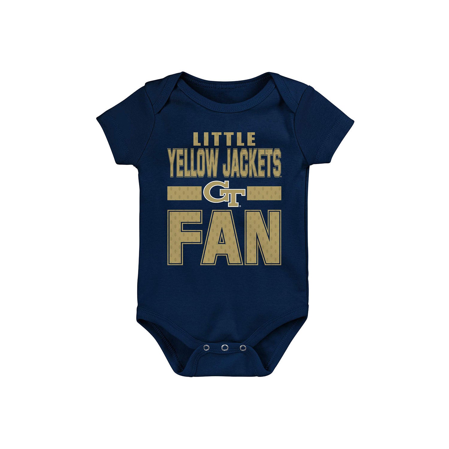 Newborn Georgia Tech Yellow Jackets Little Fan Navy Onesie - Front View